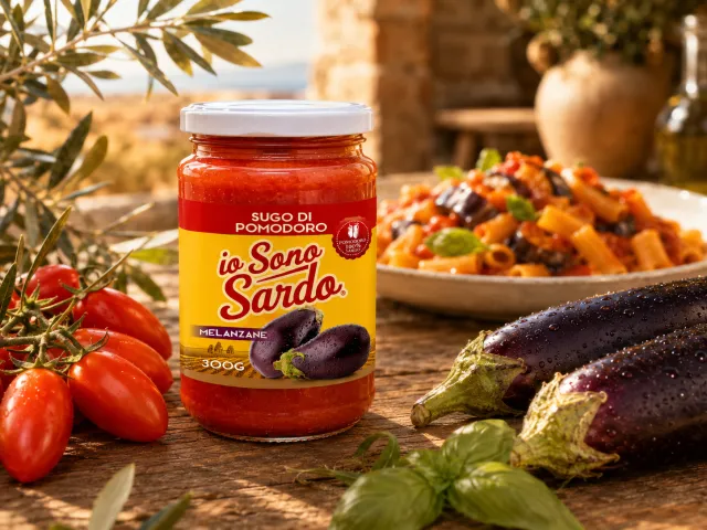Pasta al forno preparata con il sugo di pomodoro e melanzane Io Sono Sardo